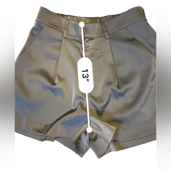 Satin Pleated Shorts - Picture 9 of 10